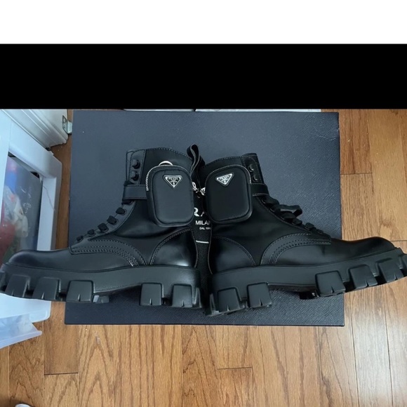 COPY - Men’s Prada Monolith Combat Boots Nylon Leather Chunky with Pouch can ne… - Picture 8 of 8